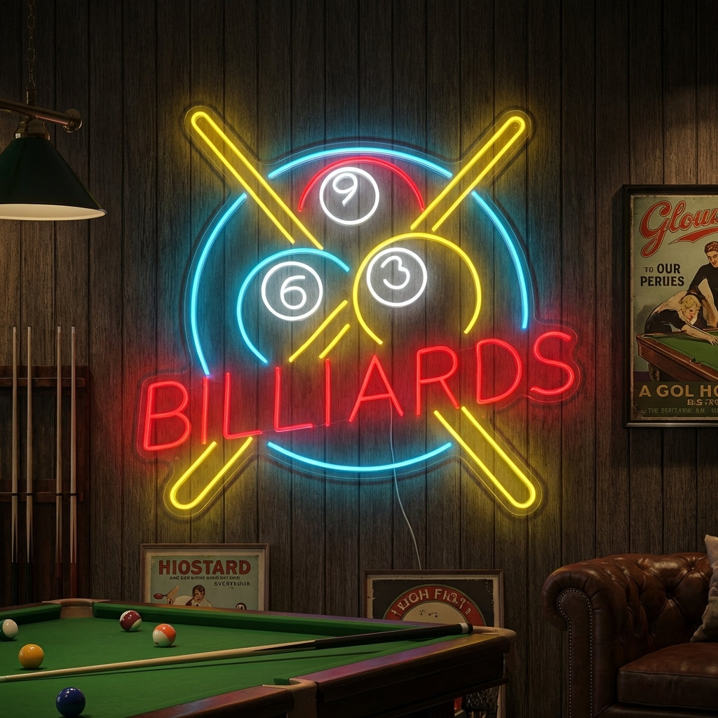 "Billiards" Neonkyltti