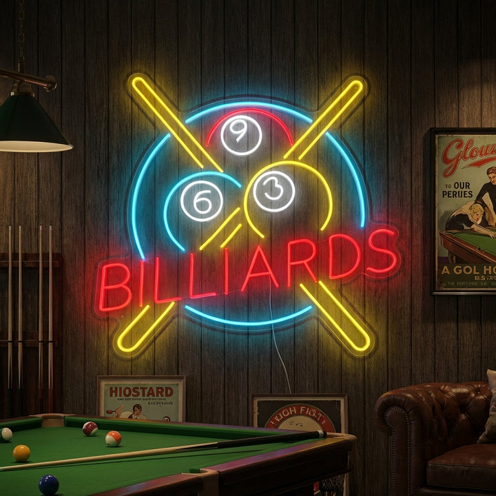 "Billiards" Neonkyltti