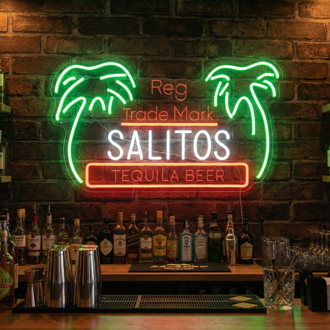 "Salitos Palm" Neonkyltti