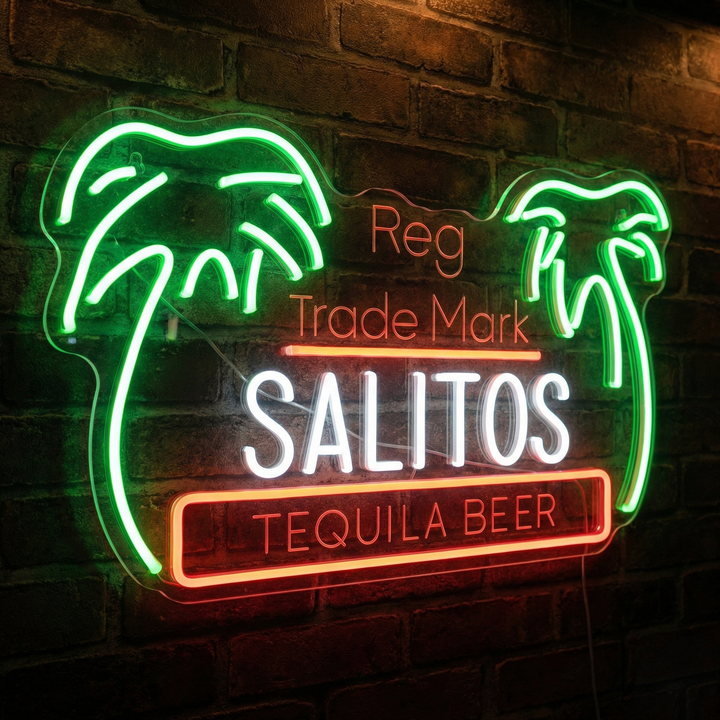 "Salitos Palm" Neonkyltti