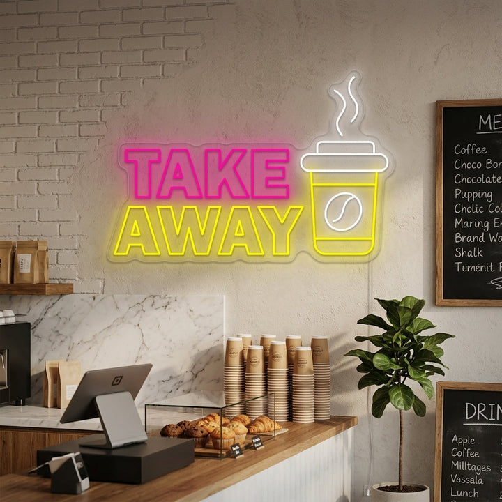 "Coffee Take Away" Neonkyltti