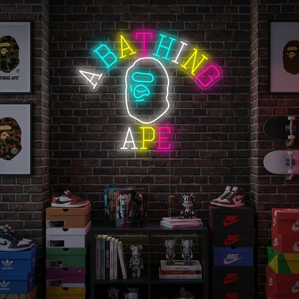 "Bathing Ape" Neonkyltti