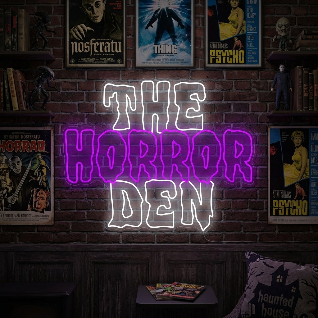 "The Horror Den" Neonkyltti