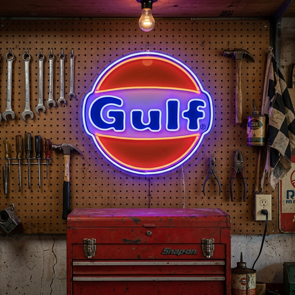 "Gulf Oil -logo" Neonkyltti