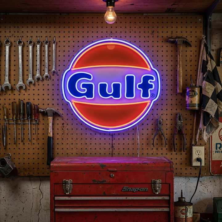 "Gulf Oil -logo" Neonkyltti