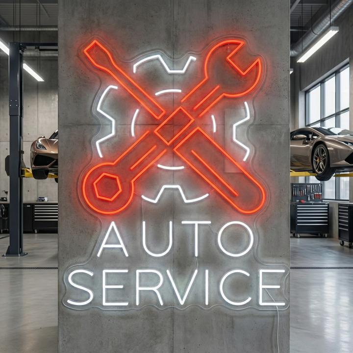 "Auto Service" Neonkyltti