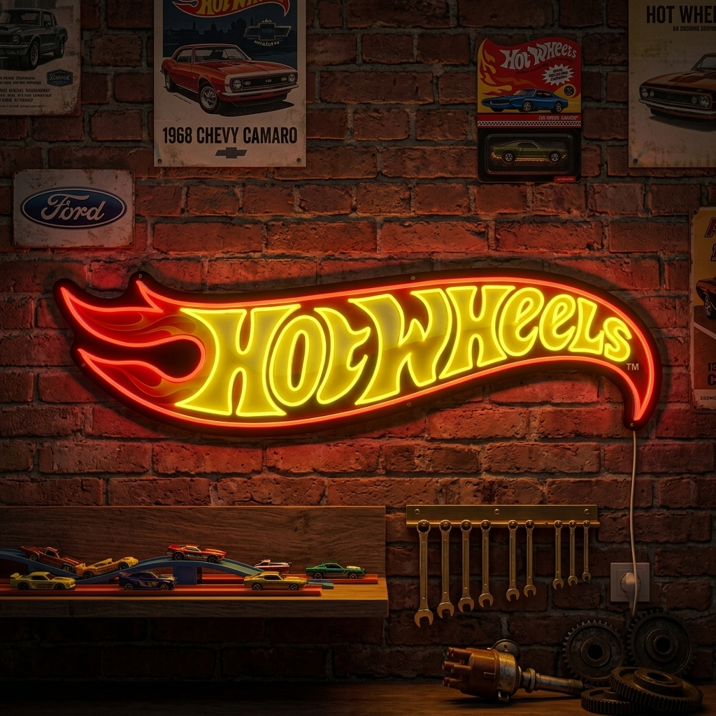 "Hot Wheels logo" Neonkyltti