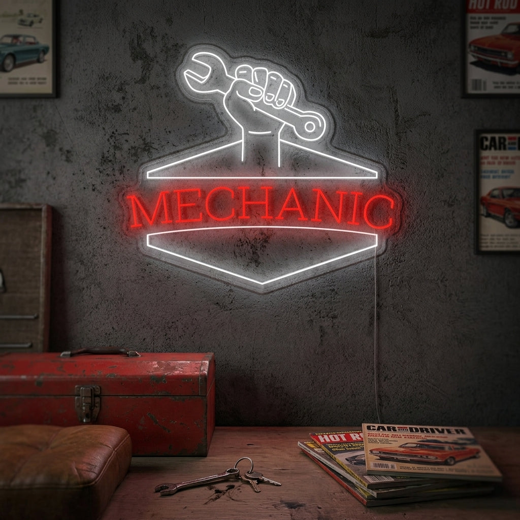 "Mechanic" Neonkyltti