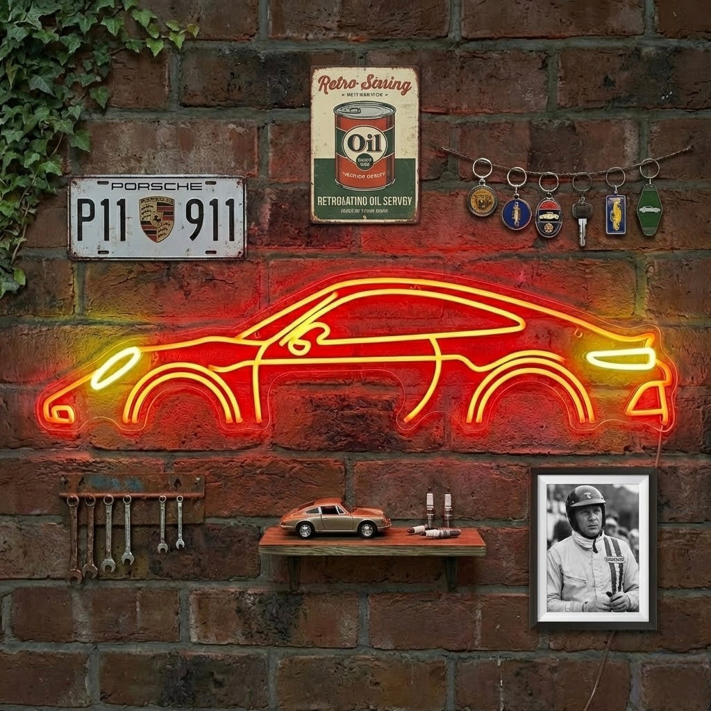 "Pors-auto" Neonkyltti