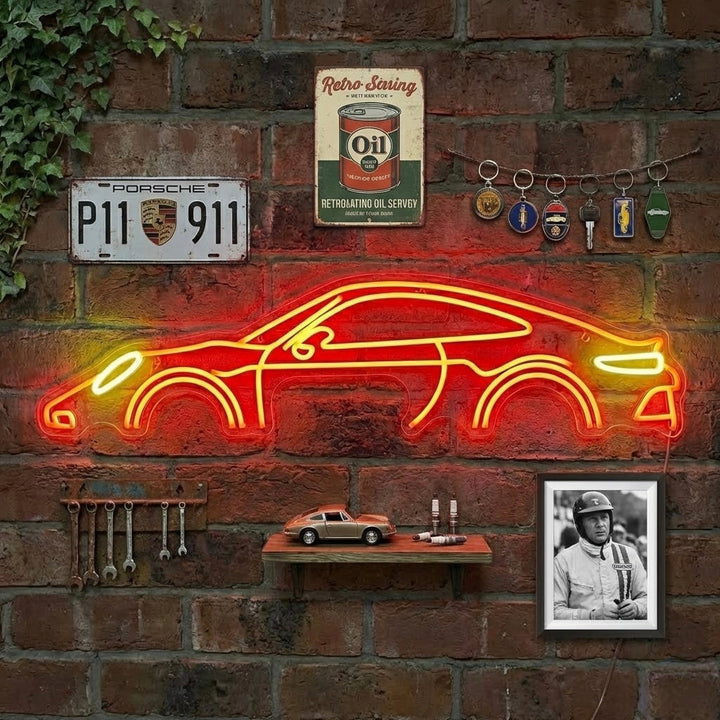 "Pors-auto" Neonkyltti