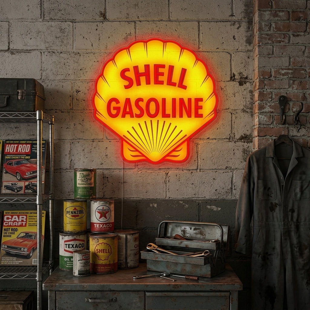 "Shell Gasoline -logo" Neonkyltti