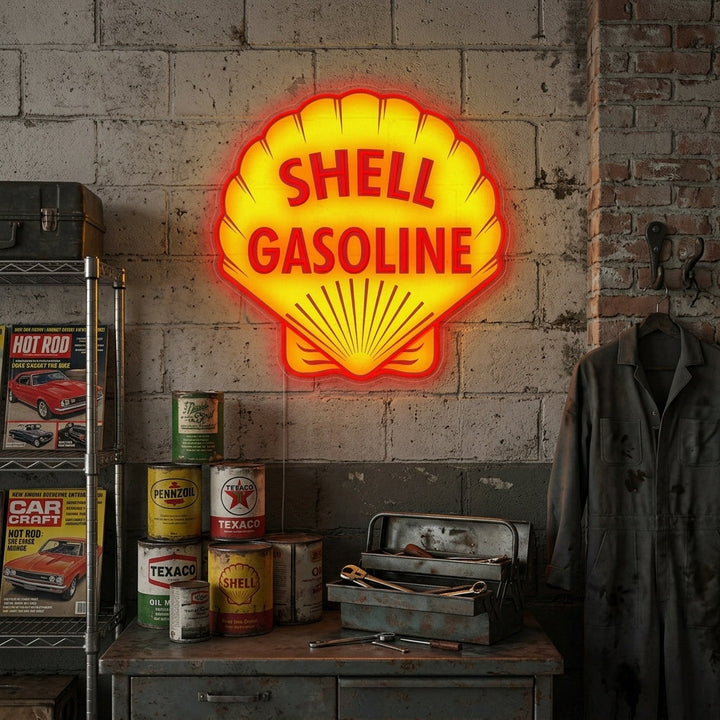 "Shell Gasoline -logo" Neonkyltti