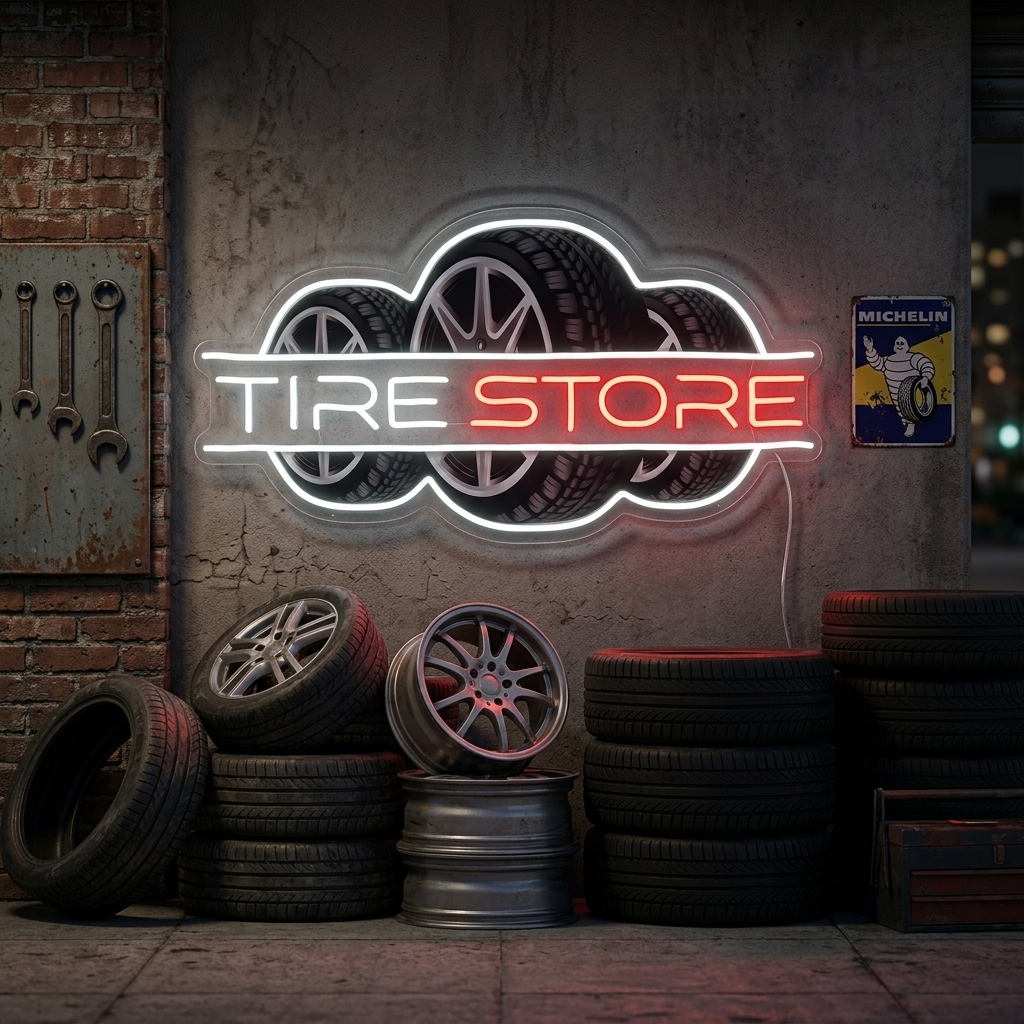 "Tire Store" Neonkyltti