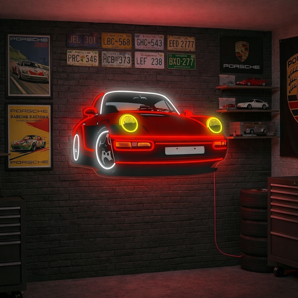 "Turbo auto" Neonkyltti