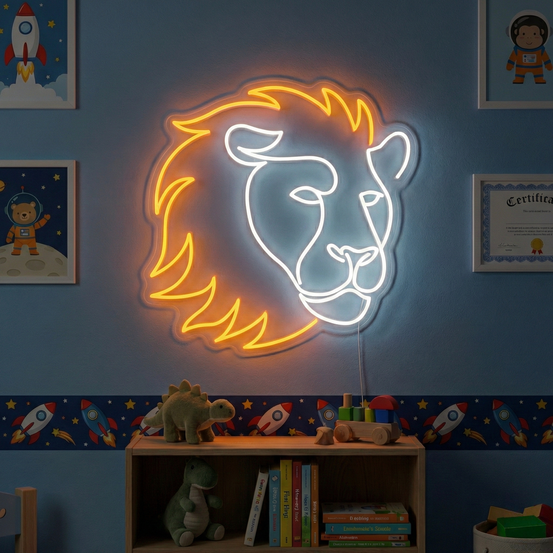 "Leijona" Neonkyltti