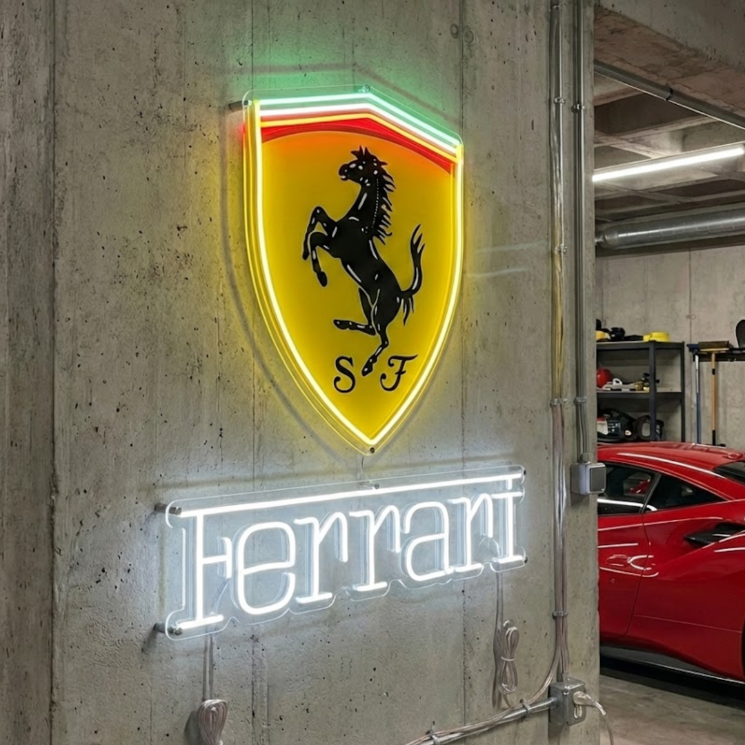 "Ferrari-logo" Neonkyltti