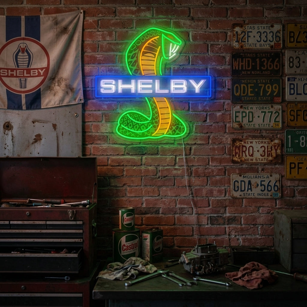"Shel-Car Cobra" Neonkyltti