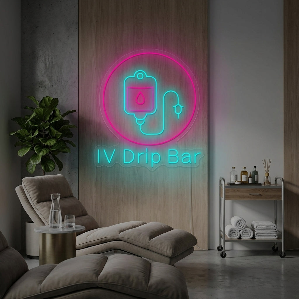 "Iv Drip Bar" Neonkyltti