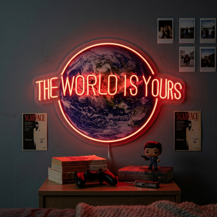 "The World Is Yours" Neonkyltti