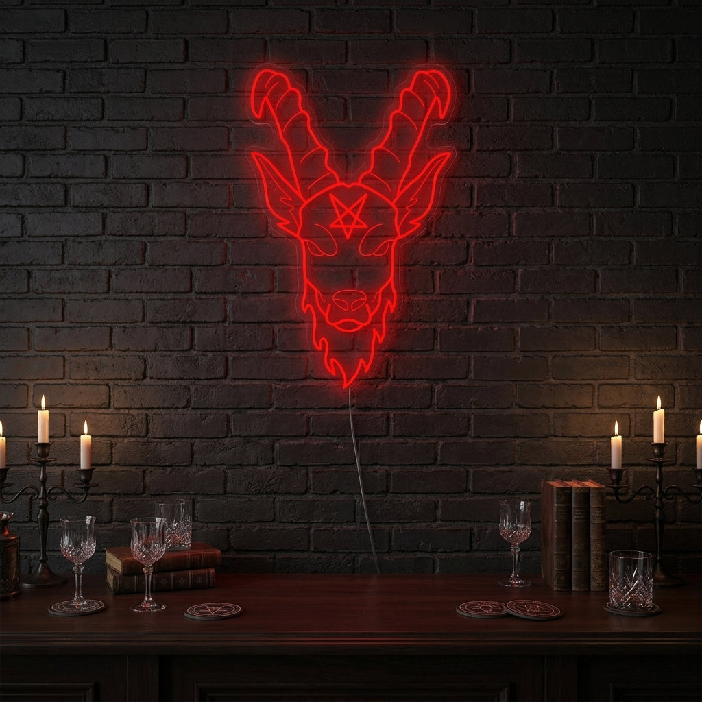 "Baphomet gootti" Neonkyltti