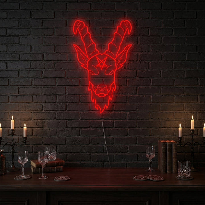 "Baphomet gootti" Neonkyltti