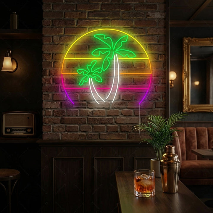 "Palm Tree Vaporwave" Neonkyltti