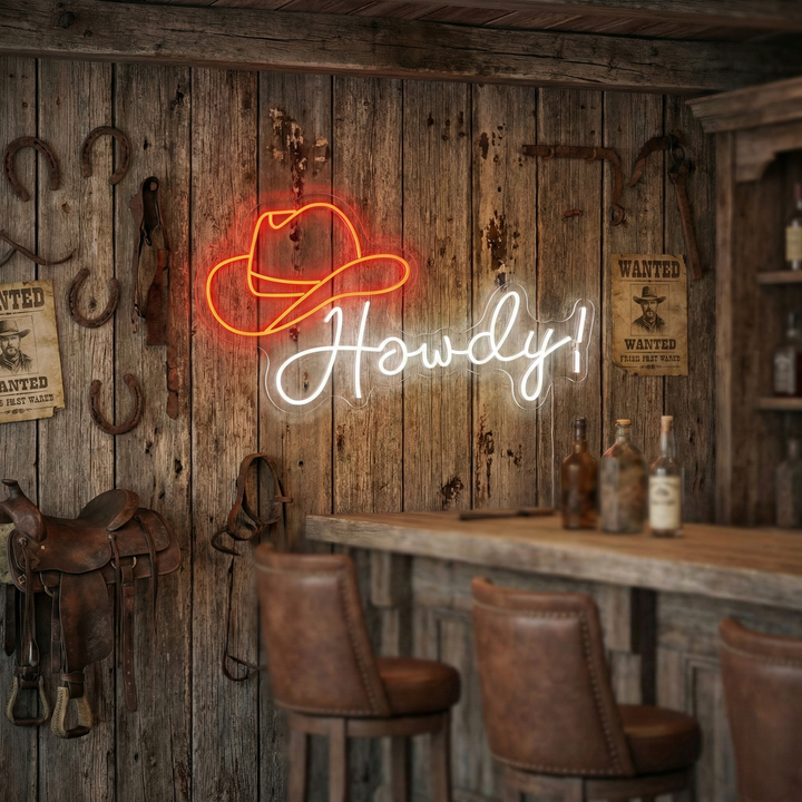 "Howdy" Neonkyltti