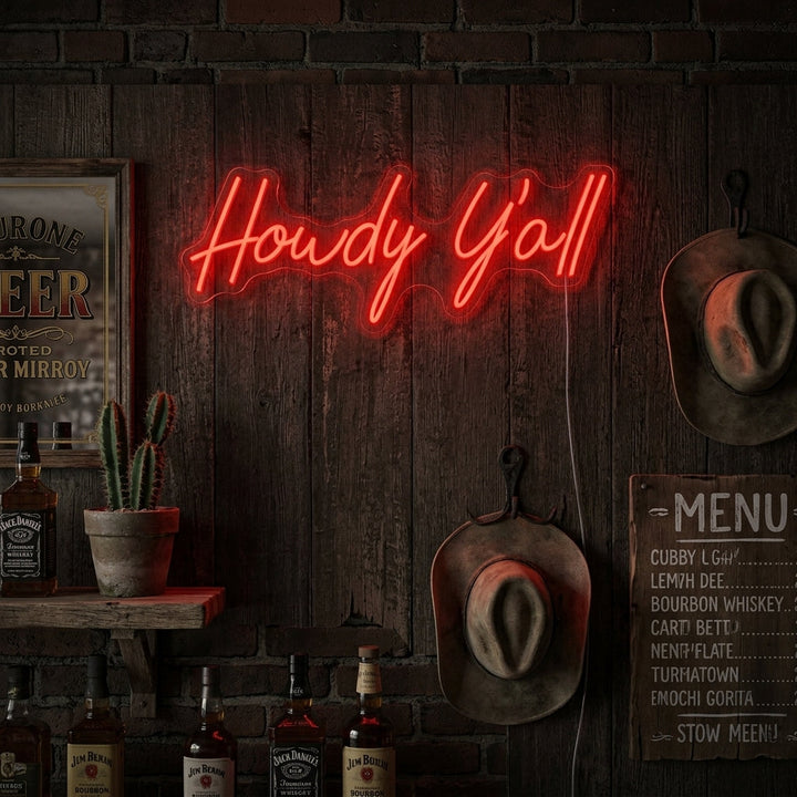 "Howdy Y'all" Neonkyltti