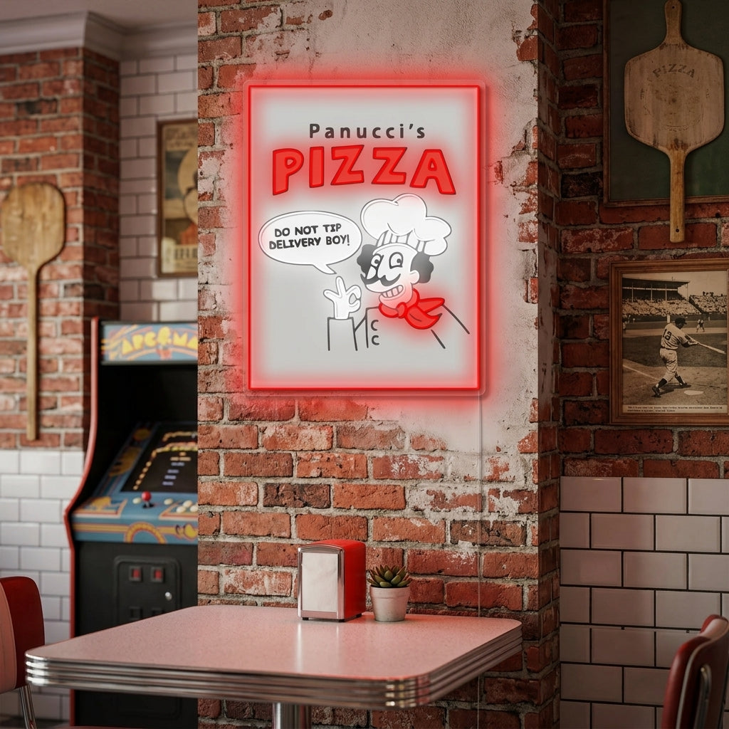 "Panucci's Pizza" Neonkyltti