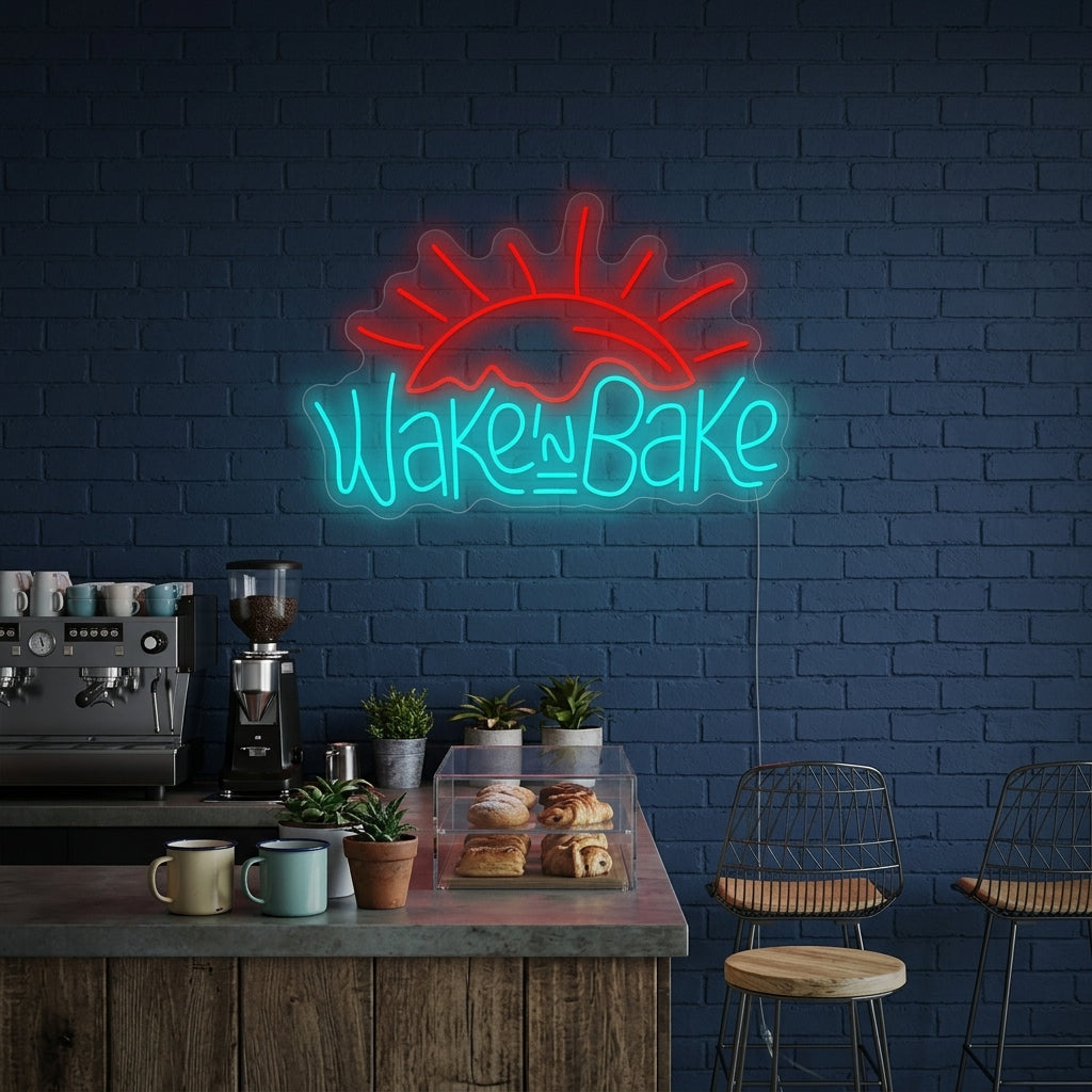 "Wake and Bake" Neonkyltti