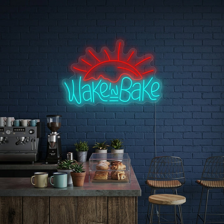 "Wake and Bake" Neonkyltti