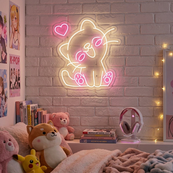 "Kawaii Cat" Neonkyltti