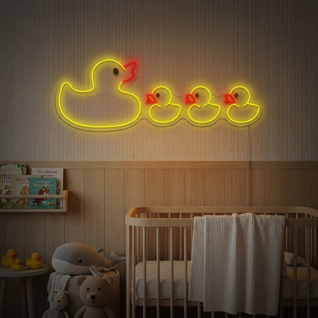 "Ankka perhe" Neonkyltti