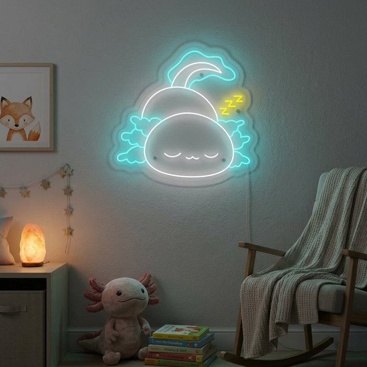 "Nukkuva Axolotl" Neonkyltti