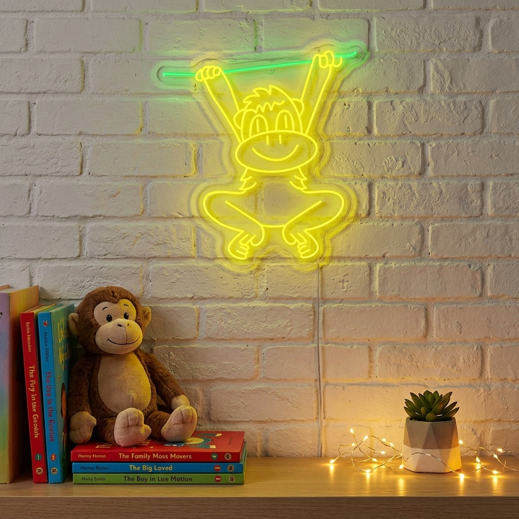 "Swinging Monkey" Neonkyltti
