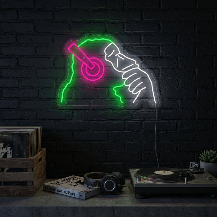 "Banksy Dj Monkey" Neonkyltti
