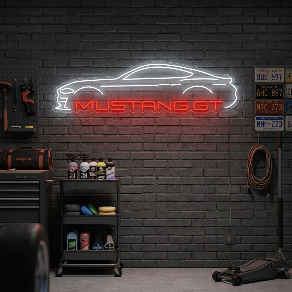 "Mustang GT" Neonkyltti