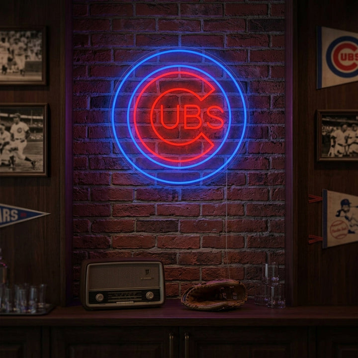 "CUBS" Neonkyltti