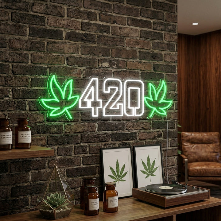 "420 Marihuana Kannabis" Neonkyltti