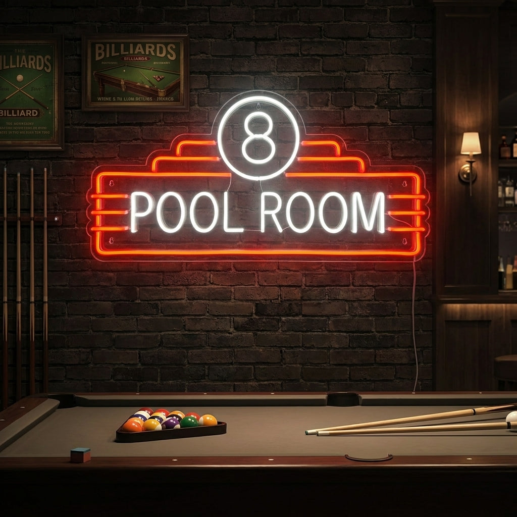 "8 Pool Room" Neonkyltti