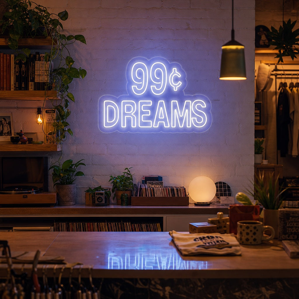 "99 Cent Dreams" Neonkyltti