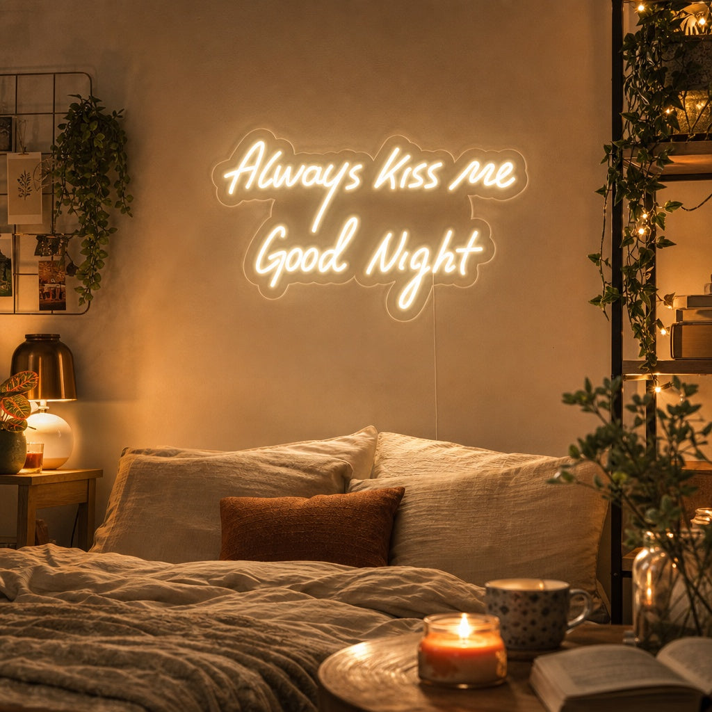 "Always Kiss Me Good Night" Neonkyltti