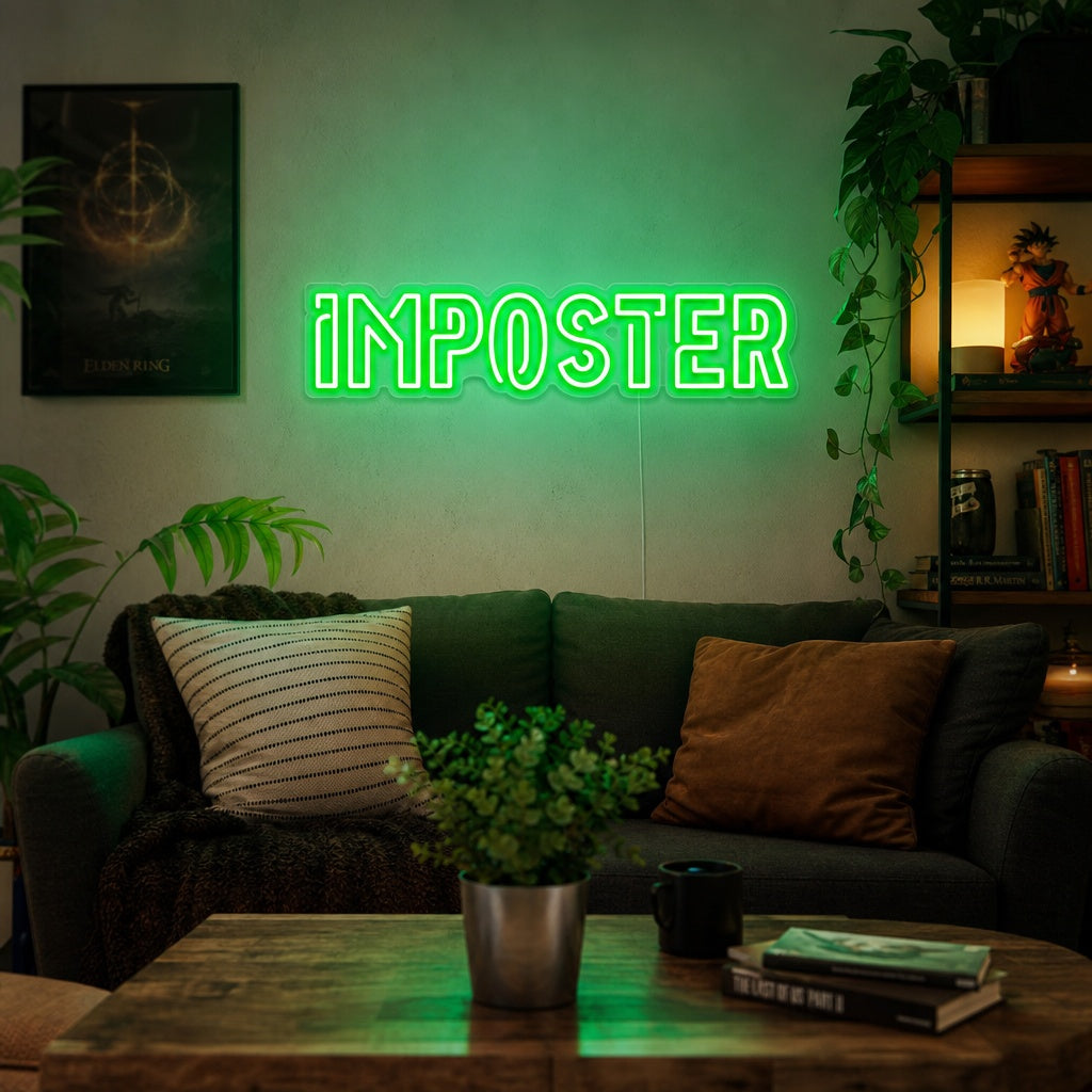 "Imposter, Pelihuoneen Sisustus" Neonkyltti