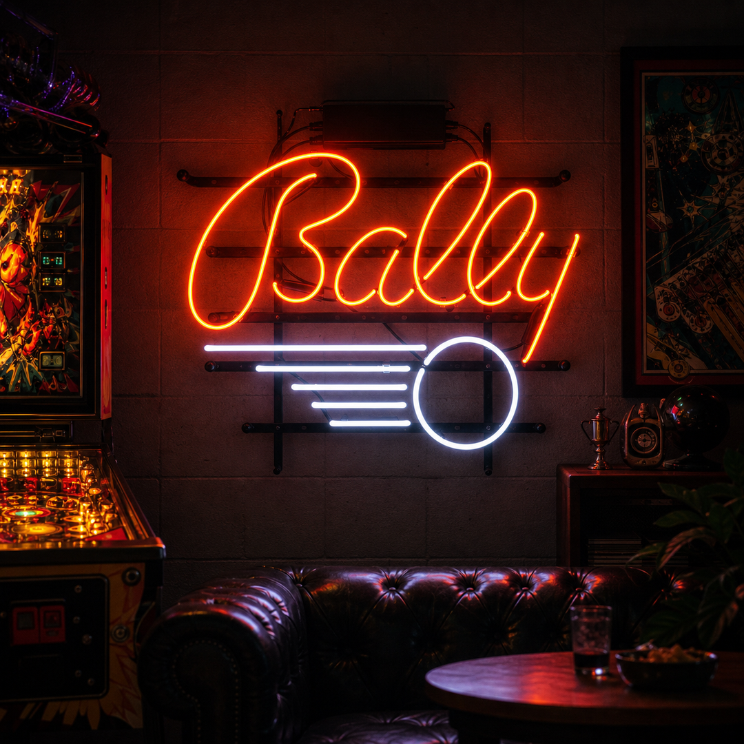 "Bally Flipperipeli" Neonkyltti