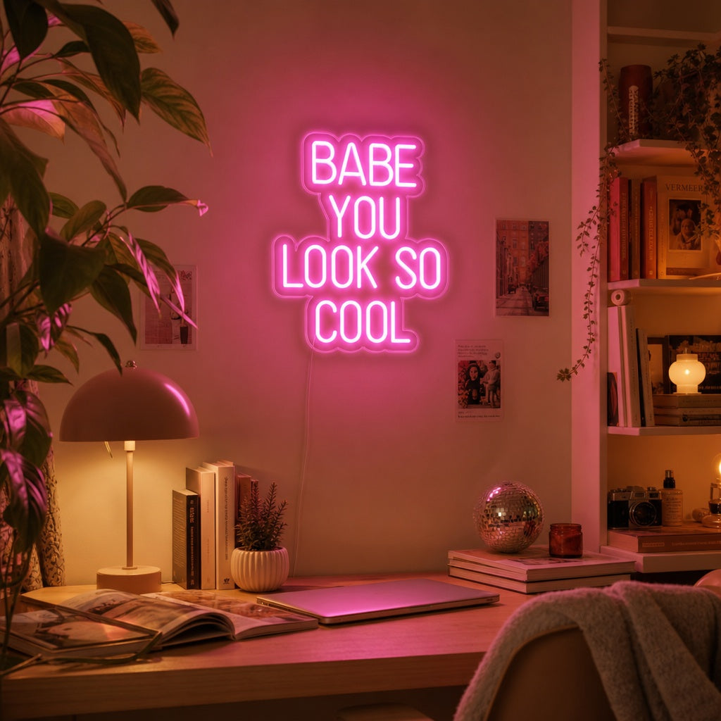"Babe You Look So Cool" Neonkyltti