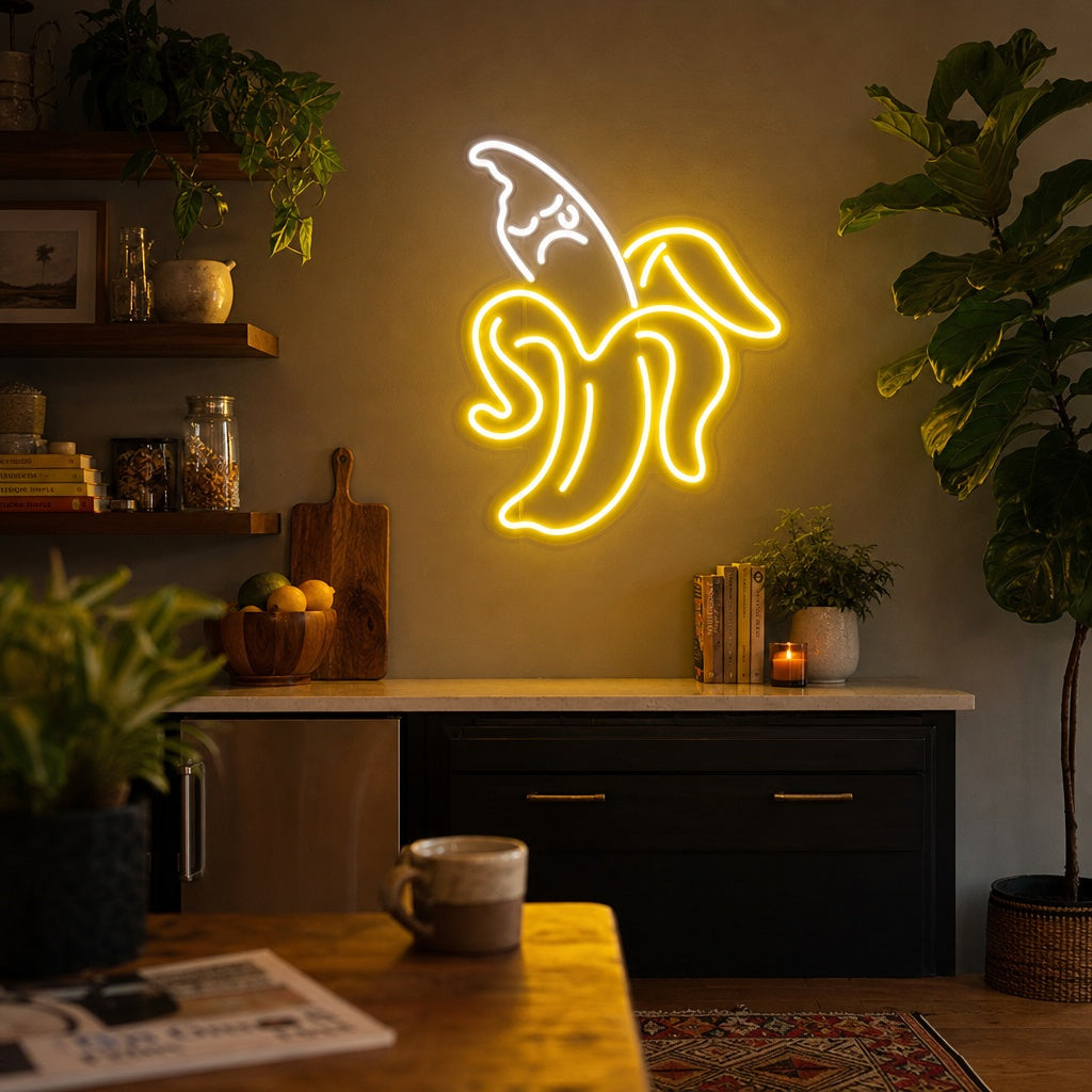 "Banaani, Hedelmä" Neonkyltti