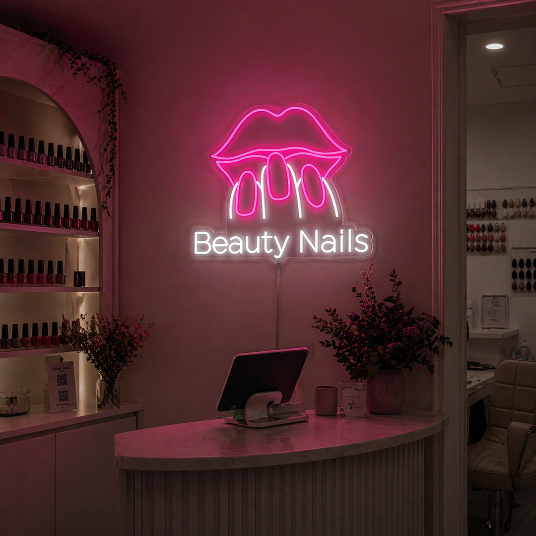 "Beauty Nails" Neonkyltti