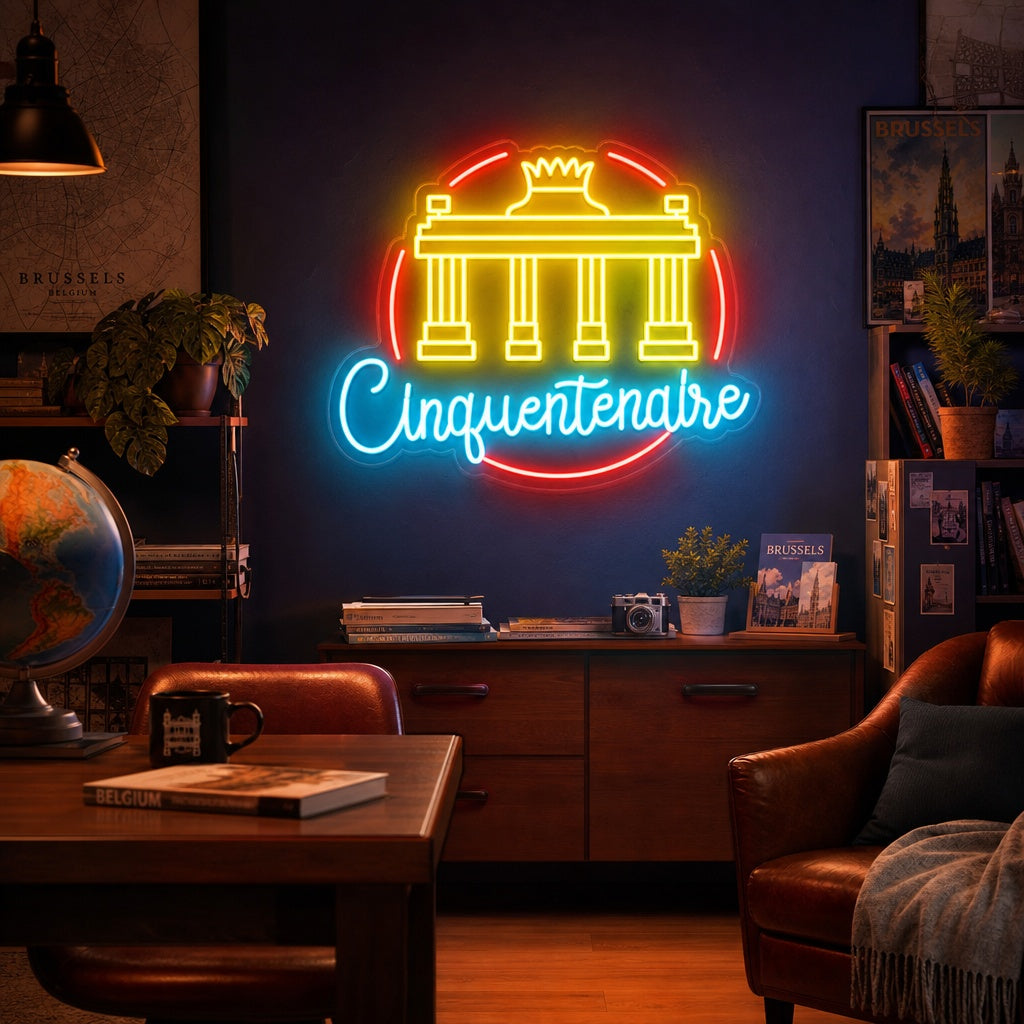 "Belgia Cinquantenaire Bryssel" Neonkyltti