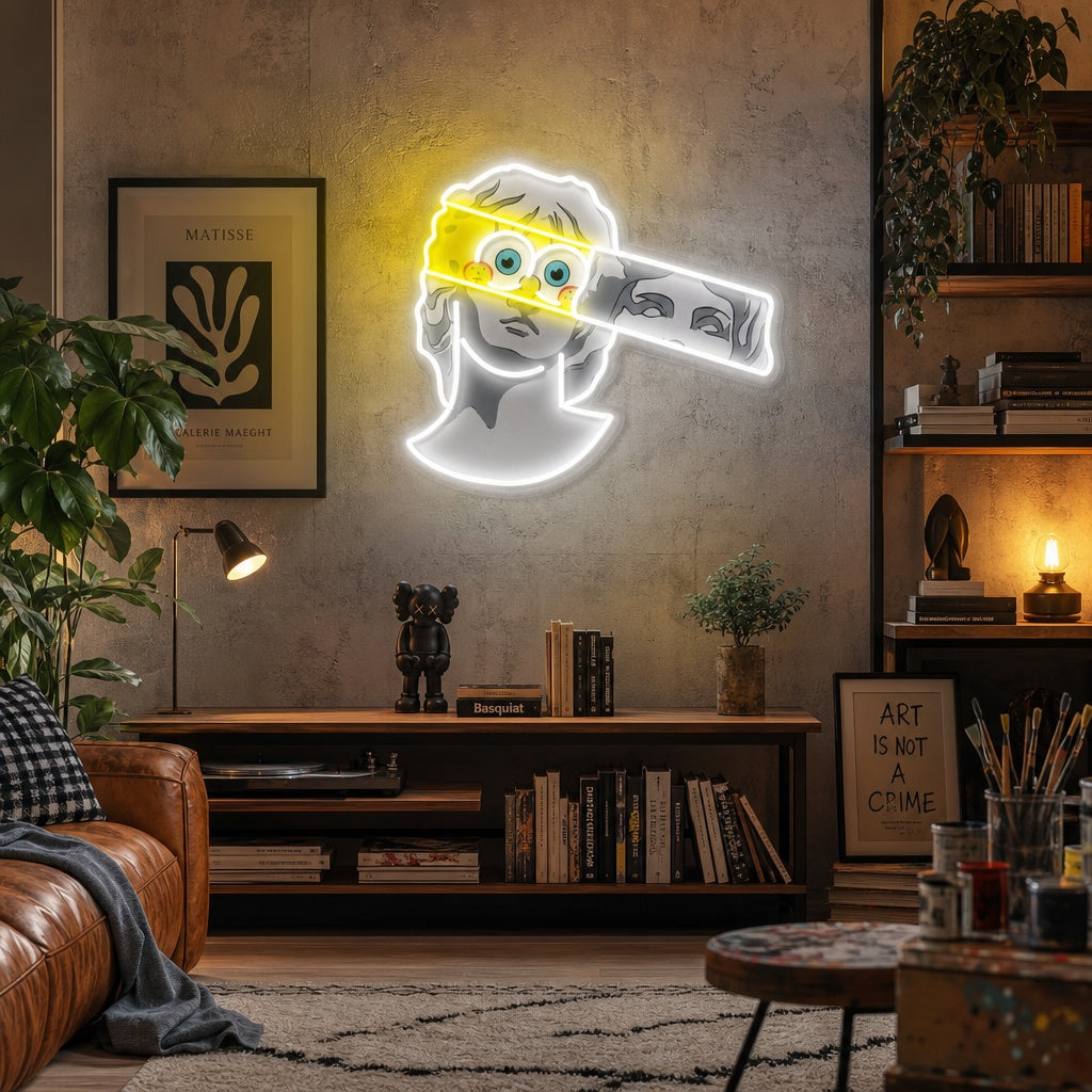 "Bob Kreikan patsas" UV-tulostettu LED-neonkyltti