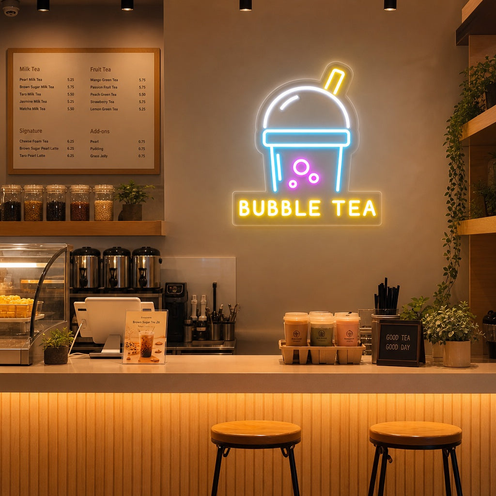 "Bubble Tea" Neonkyltti